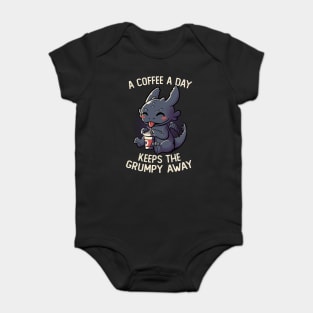 A Coffee a Day Keeps The Grumpy Away Funny Cute Gift Baby Bodysuit